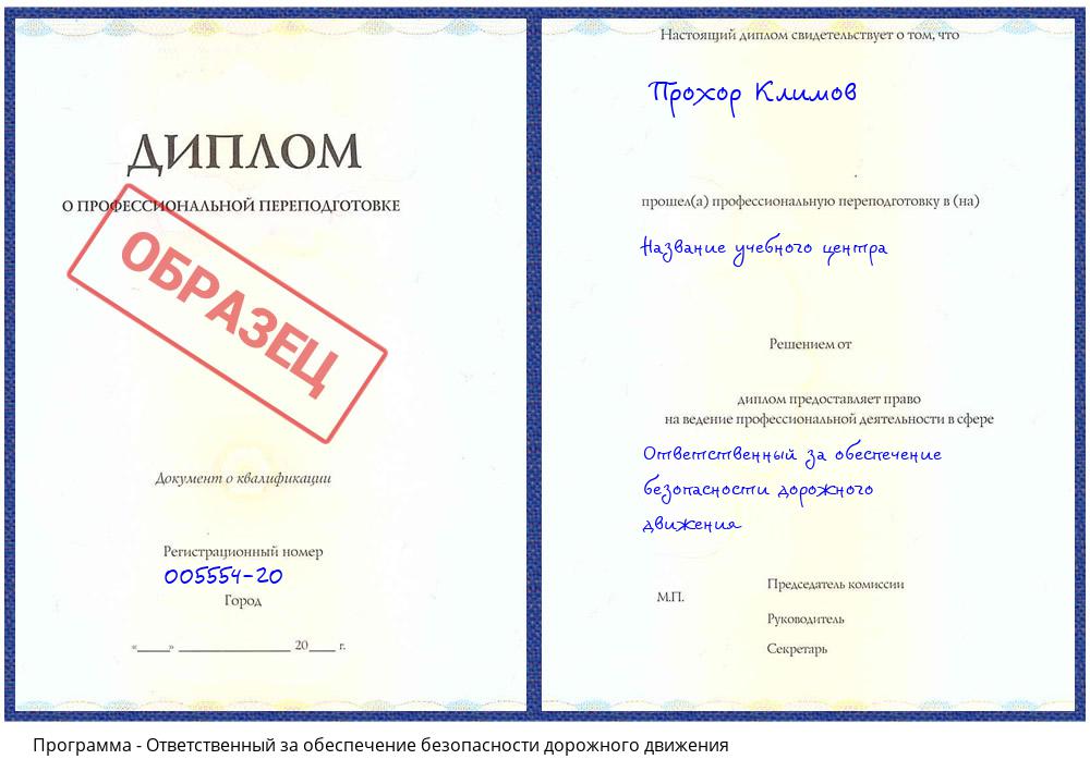 Ответственный за обеспечение безопасности дорожного движения Петропавловск-Камчатский